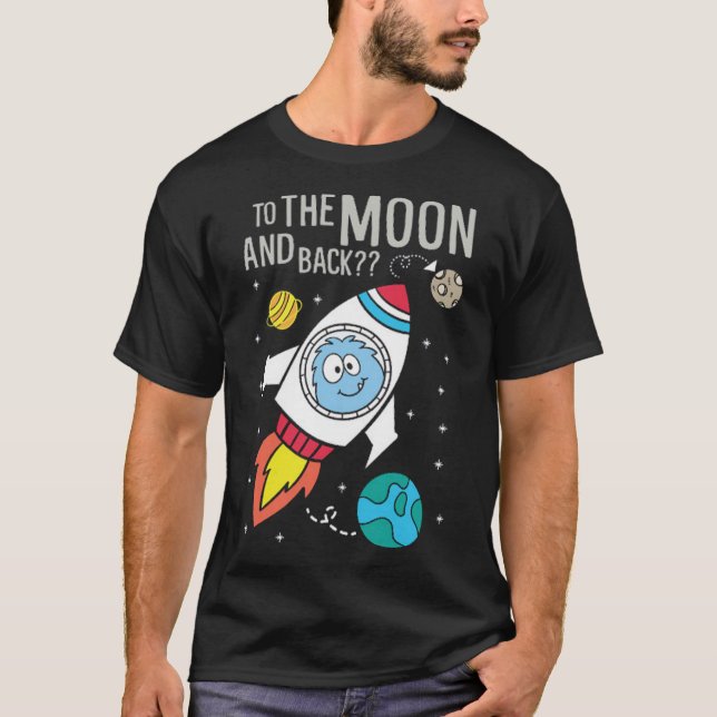 Camiseta Cartoon espacial e foguete (Frente)
