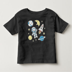 Camiseta Cartoon Espaço Aventura para Toddlers