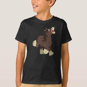 Camiseta Cartoon Exuberante Bonito Traz Camiseiros Cavalos 