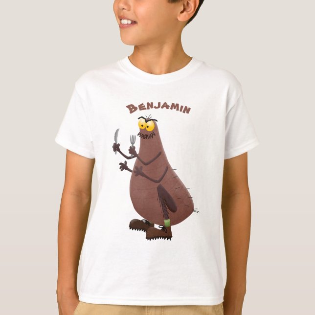 Camiseta Cartoon feio e faminto (Frente)