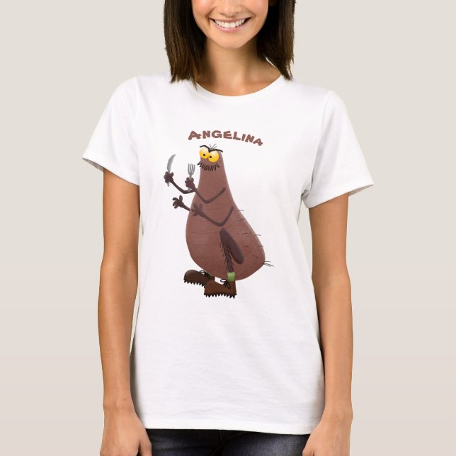 Camiseta Cartoon feio e faminto (Frente)