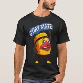 Camiseta Cartoon Feliz de Vegemite Australiano