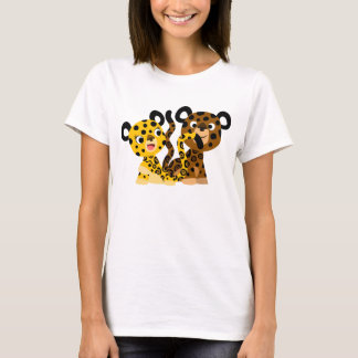 Camiseta Cartoon Flirtativista Bonito Jaguars T-Shirt Mulhe