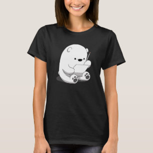 Camiseta Cartoon Fluffy Polar Bear Cute Artico Raparigas