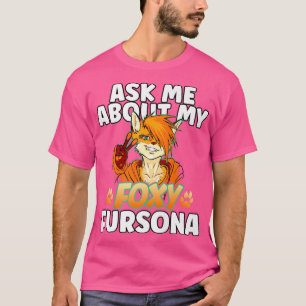 Camiseta Cartoon fox with cute furry fersona fursuit funny 