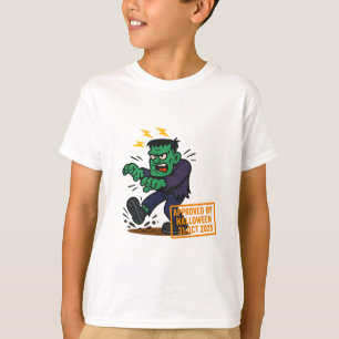 Camiseta Cartoon Frankenstein - Aprovado pelo Dia das Bruxa