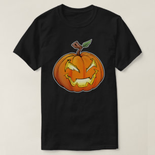 Camiseta Cartoon Freaky Jack-O-Lanterna (Preto)