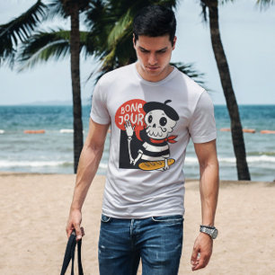 Camiseta Cartoon French Skull  