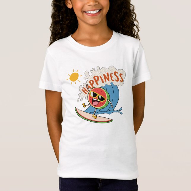 Camiseta Cartoon Fruit Summer Shirt – Happiness Wave Design (Frente)