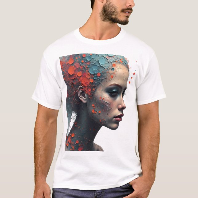 Camiseta Cartoon Galleon Sailing on Blue Water (Frente)