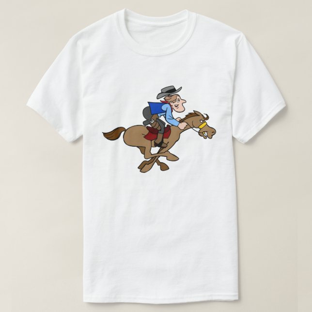 Camiseta Cartoon Gallops Rápido Cavalo Animado (Frente do Design)