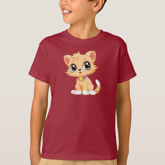 Camiseta Cartoon Gato Adorável (Frente)