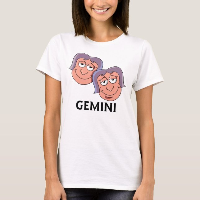 Camiseta Cartoon Gemini Twins T-Shirt (Frente)