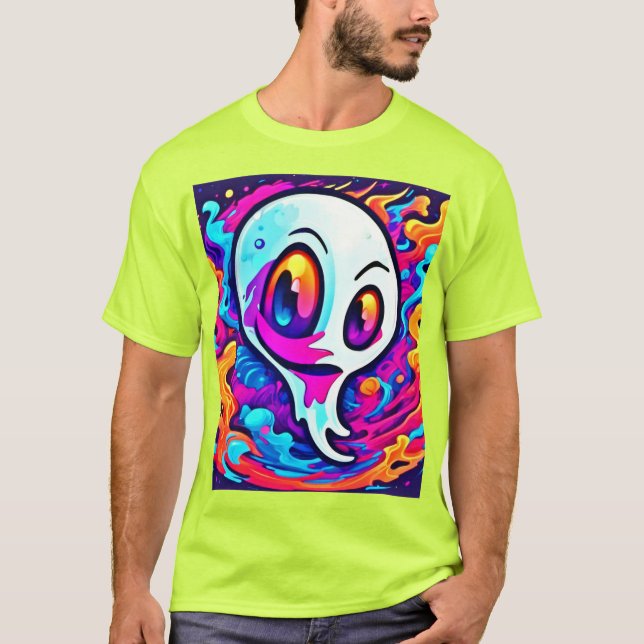 Camiseta Cartoon Ghost Vibrante (Frente)