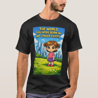 Camiseta Cartoon Girl Lost Innocence Past vs Future Graphic