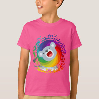 Camiseta Cartoon Grito Arco-Íris Branco Lion Crianças Camis
