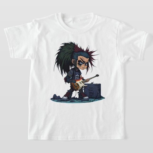 Camiseta Cartoon Grunge Punk Rock And Roll Guitar Amp Legal (Postura )