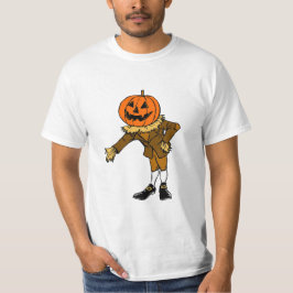Camiseta Cartoon Halloween Brown Pumpkin Person Graphic