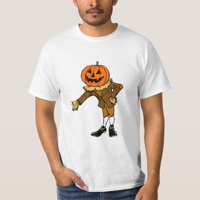Camiseta Cartoon Halloween Brown Pumpkin Person Graphic (Frente)