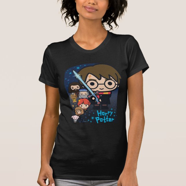Camiseta Cartoon Harry Potter Câmara Secreta Gráfico (Frente)