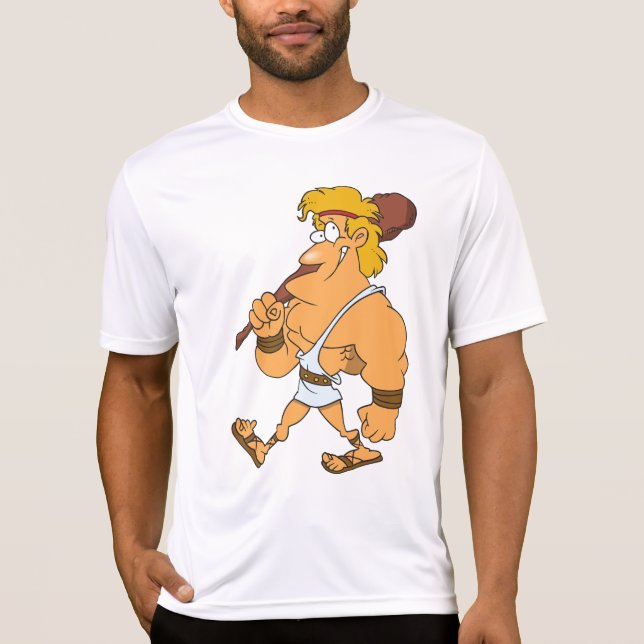 Camiseta Cartoon Hercules Greek Mythology Hero with Club (Frente)