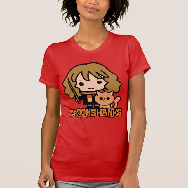 Camiseta Cartoon Hermione e Crookshanks (Frente)