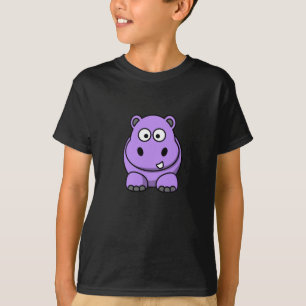 Camiseta cartoon-hippo adorável roxo adorável