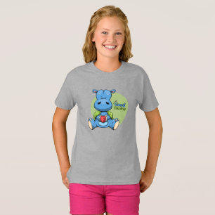 Camiseta Cartoon Hippo   Crianças