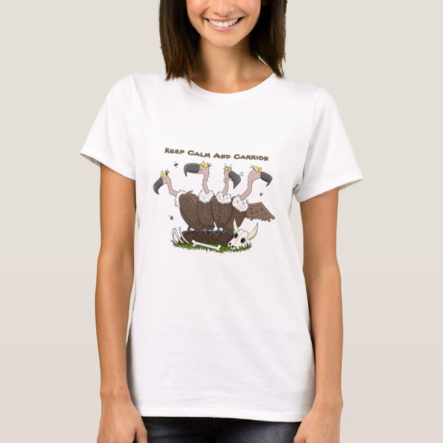Camiseta Cartoon humorístico para abutres engraçados (Frente)