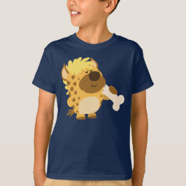 Camiseta Cartoon Hyena Esmagando Camisa-T para Crianças Óss