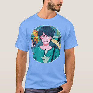 Camiseta Cartoon Japonês Boy Anime Manga Graphic Art