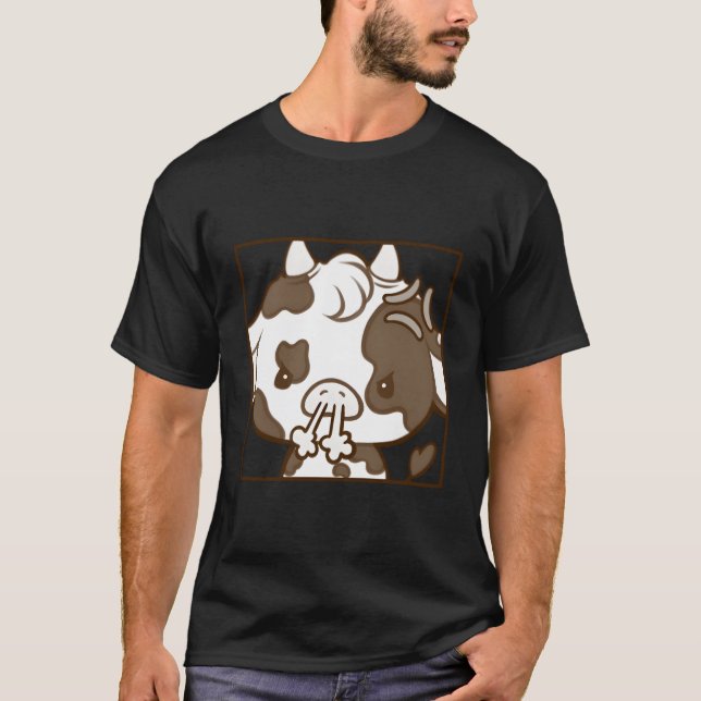 Camiseta Cartoon "Kawaii Coquette" "Emote Angry Cow" (Frente)