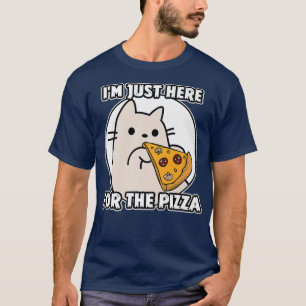 Camiseta Cartoon Kitten Here para a pizza