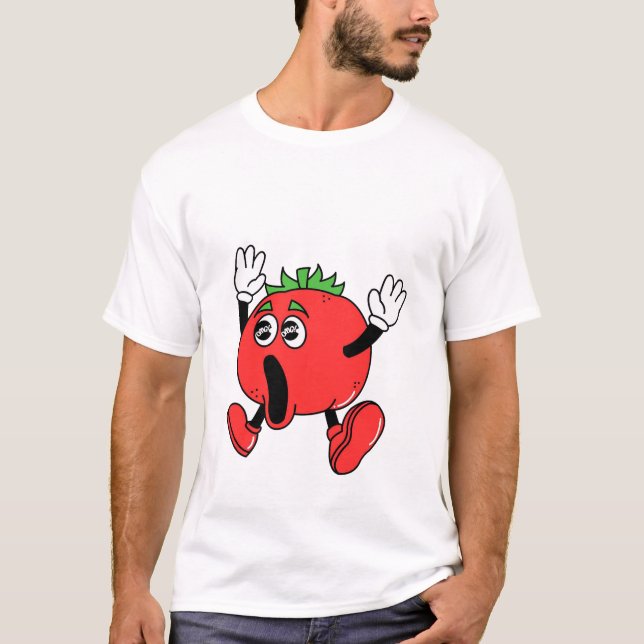 Camiseta Cartoon La Tomatina Chocou Tomate (Frente)