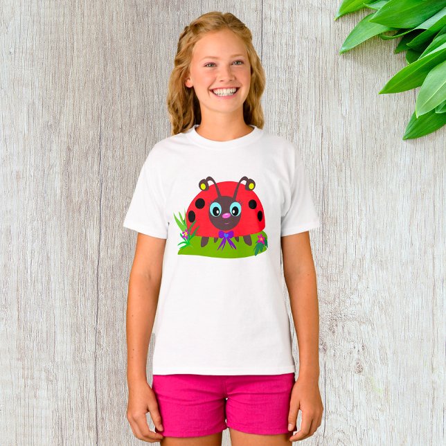 Camiseta Cartoon Ladybug Arco e Flores (Criador carregado)