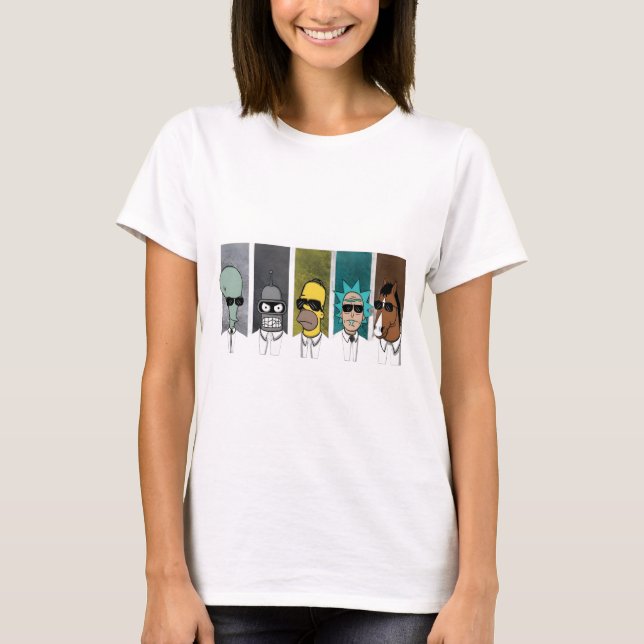 Camiseta Cartoon legal Crossover Caracteres T-Shirt (Frente)