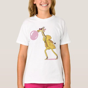 Camiseta Cartoon legal Girafa na Casaco de Peles com Bubble