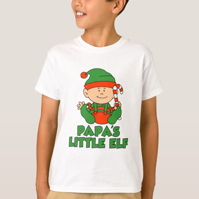 Camiseta Cartoon LiTtle Elf do Papa (Frente)