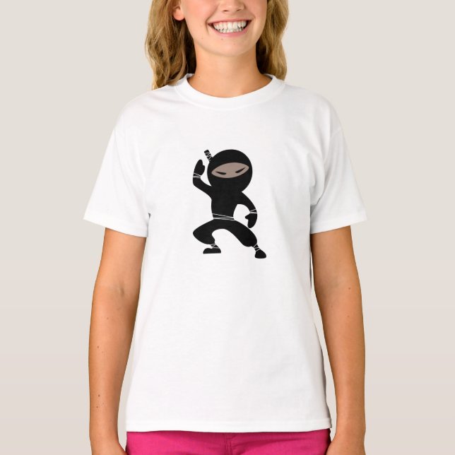 Camiseta Cartoon Little Ninja Warrior (Frente)