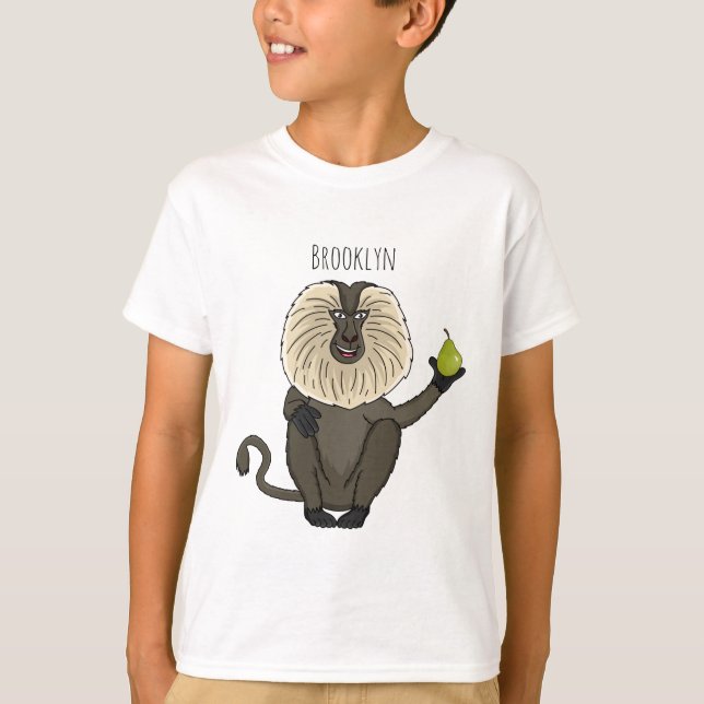 Camiseta Cartoon macaco macaco-cauda-leão engraçado (Frente)