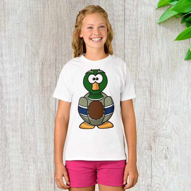 Camiseta Cartoon Mallard Duck Girls T-Shirt (Criador carregado)