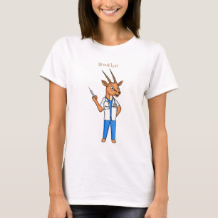 Camiseta Cartoon médico de antílope Gemsbok