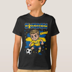 Camiseta Cartoon Meta da Criança da Suécia Sverige Bandeira