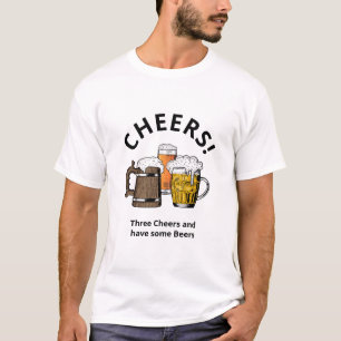 Camiseta Cartoon Moderno de Cervejas CHEERS Personalizável