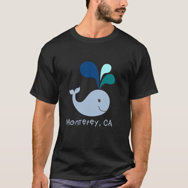 Camiseta Cartoon Monterey California Cute Whale Lover (Frente)