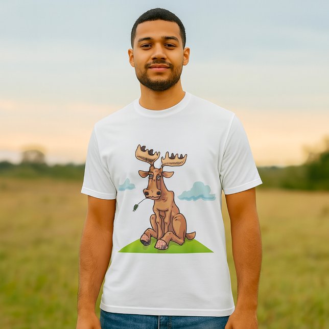 Camiseta Cartoon Moose Mens T-Shirt (Criador carregado)
