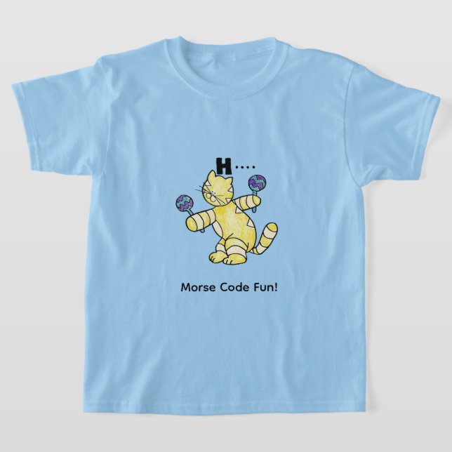 Camiseta Cartoon Morse Code for Kids!  Letter A "H" (Postura )