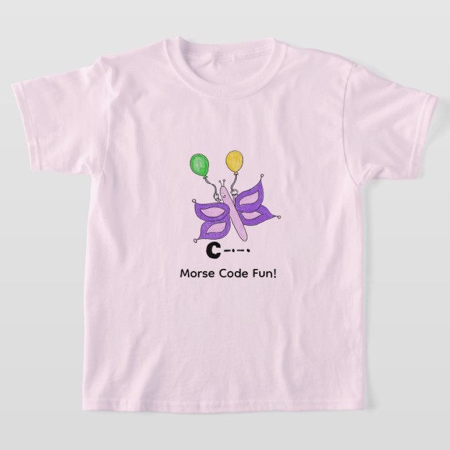 Camiseta Cartoon Morse Code for Kids!  Letter D (Postura )