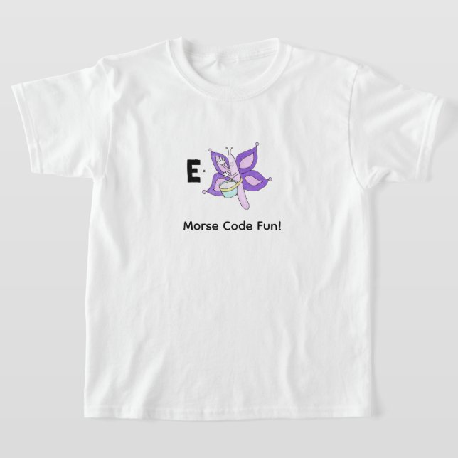 Camiseta Cartoon Morse Code for Kids!  Letter E (Postura )