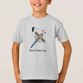 Camiseta Cartoon Morse Code for Kids!  Letter "F"  